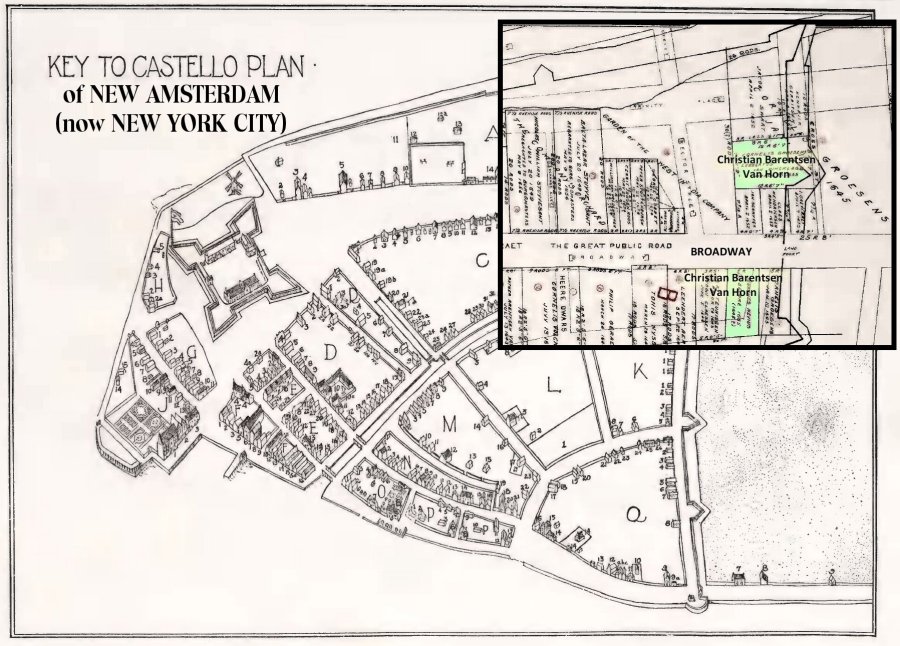 Plan of New Amsterdam showing location of Van Horn tracts